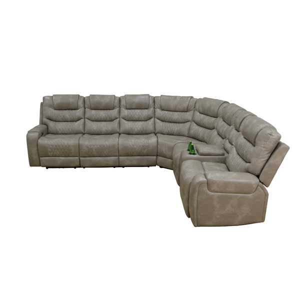 Latitude Run® Breathing Leather 3Piece Living Room Recliner Sofa Set